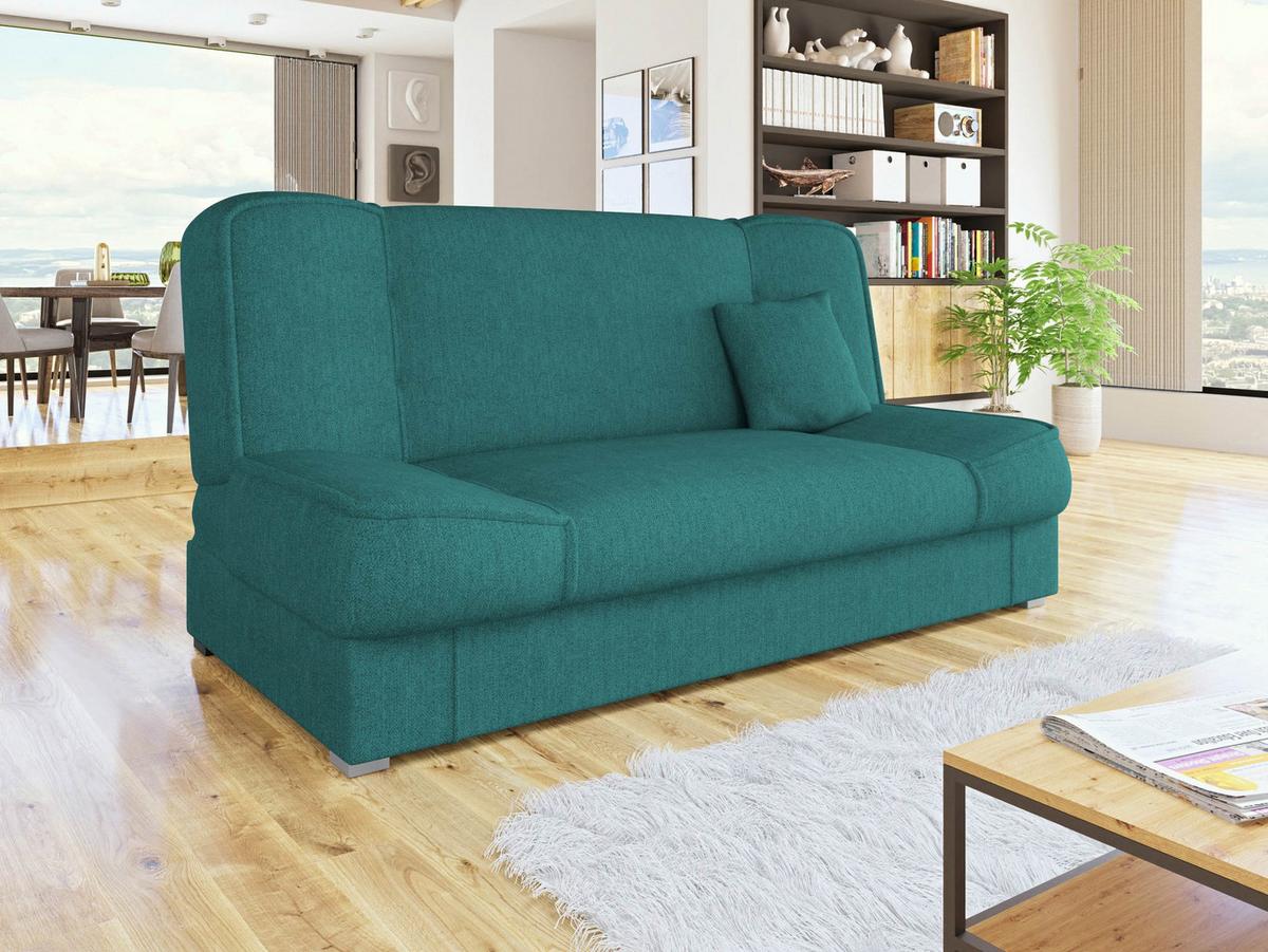 SCHLAFSOFA Gabi - Türkis/Silberfarben, Holz/Kunststoff (175/80/80cm) - MIRJAN24