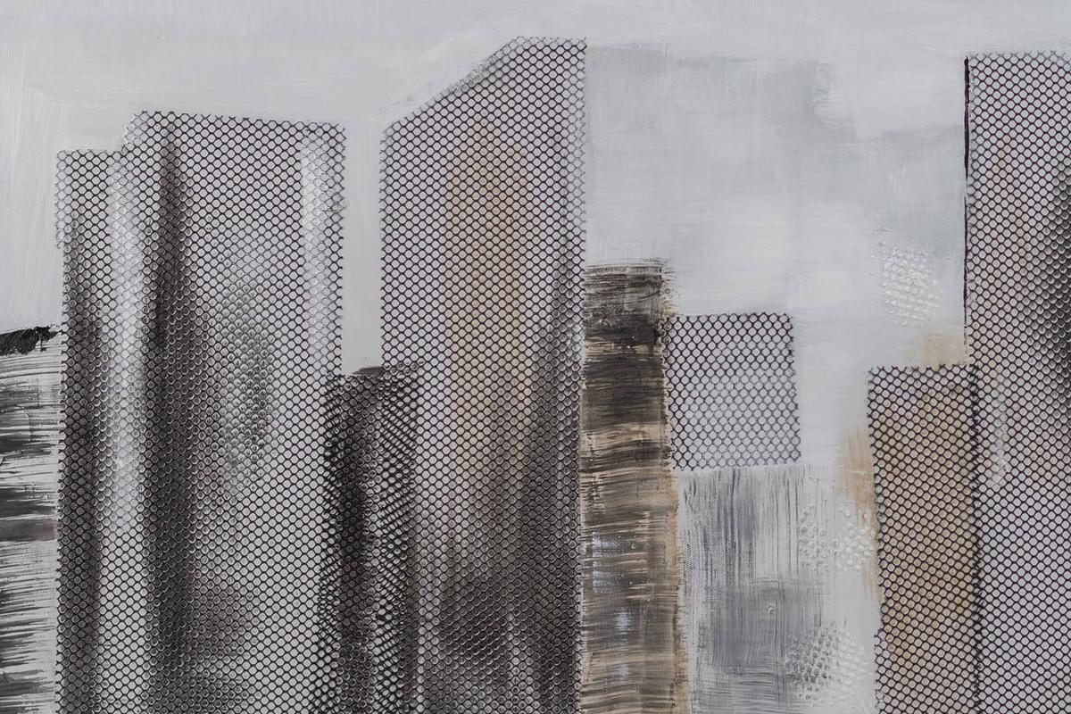 ACRYLBILD HANDGEMALT 120/40 cm - Grau, Holz/Textil (120/40cm) - KUNSTLOFT