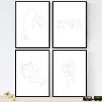 POSTER Set mit 4 Verliebte Paare 2 A4 Rahmenlos - Klar, Papier (29.7/3cm) - Nacnic