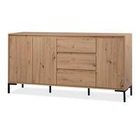 SIDEBOARD Eiche Artisan 170 x 87 cm, Kommode mit viel Stauraum - Schwarz/Eiche Artisan, Holzwerkstoff/Metall (170/87/40cm) - Furn.Design