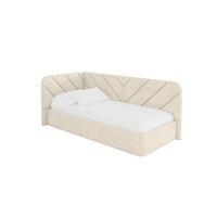 EINZELLBETT Jugendbett mit Bettkasten und Matratze H3/H4, Rechts - FIKY 90x200 Beige - Naturfarben, Holzwerkstoff/Textil (90/200cm) - ALTDECOR