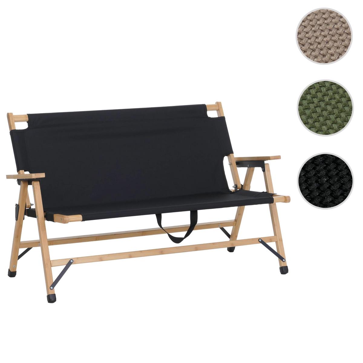 CAMPINGBANK Schwarz - Schwarz, Holz (117/69/61cm) - MCW