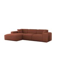 ECKSOFA Celes Premium In Sven - Rotbraun, Holzwerkstoff/Textil (266/165cm) - Fun Möbel