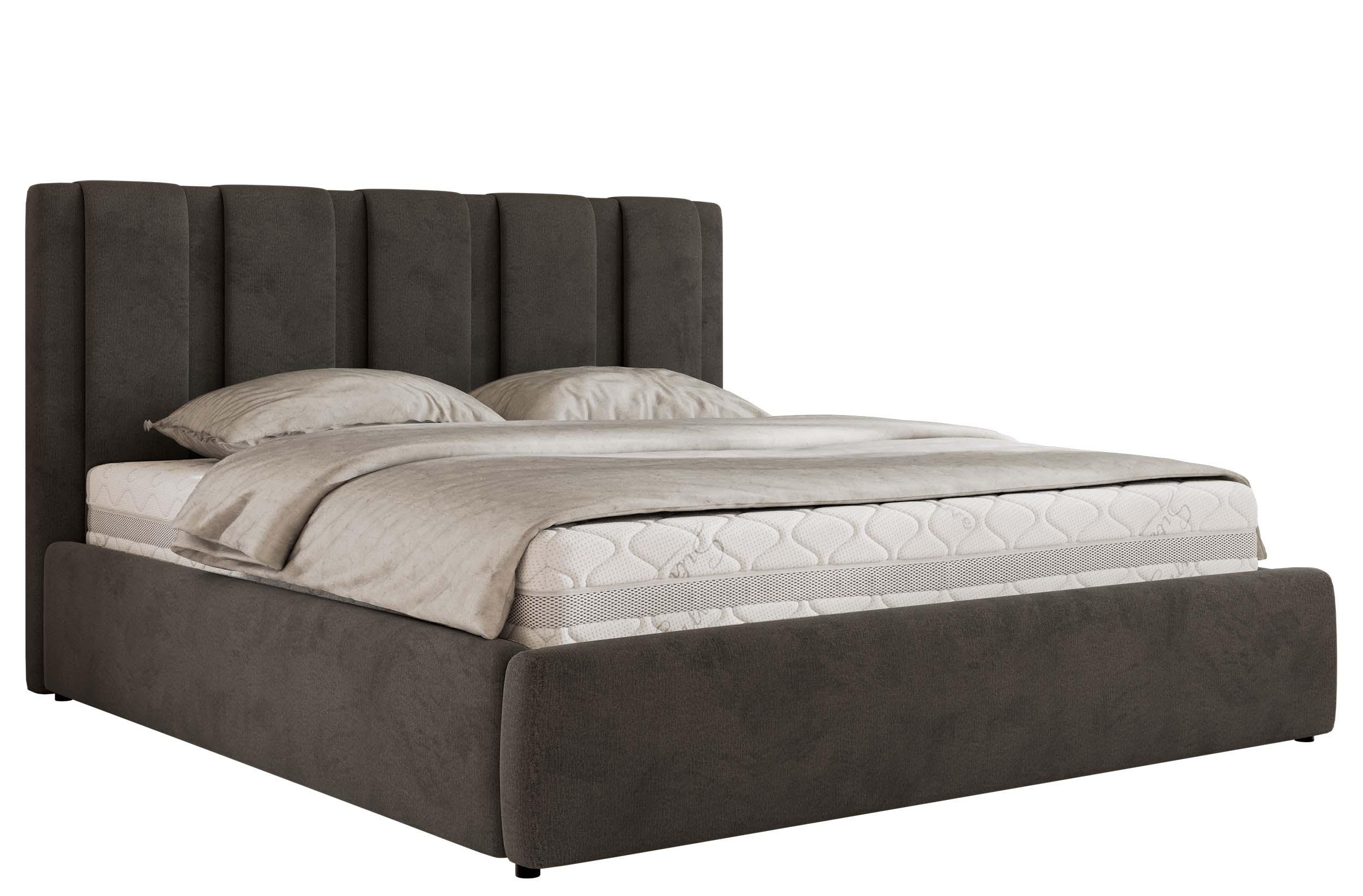 POLSTERBETT SAVINO CLASSIC 140/200 - Dunkelgrau Velvet - ohne Matratze - Dunkelgrau, Textil (140/200cm) - MKS