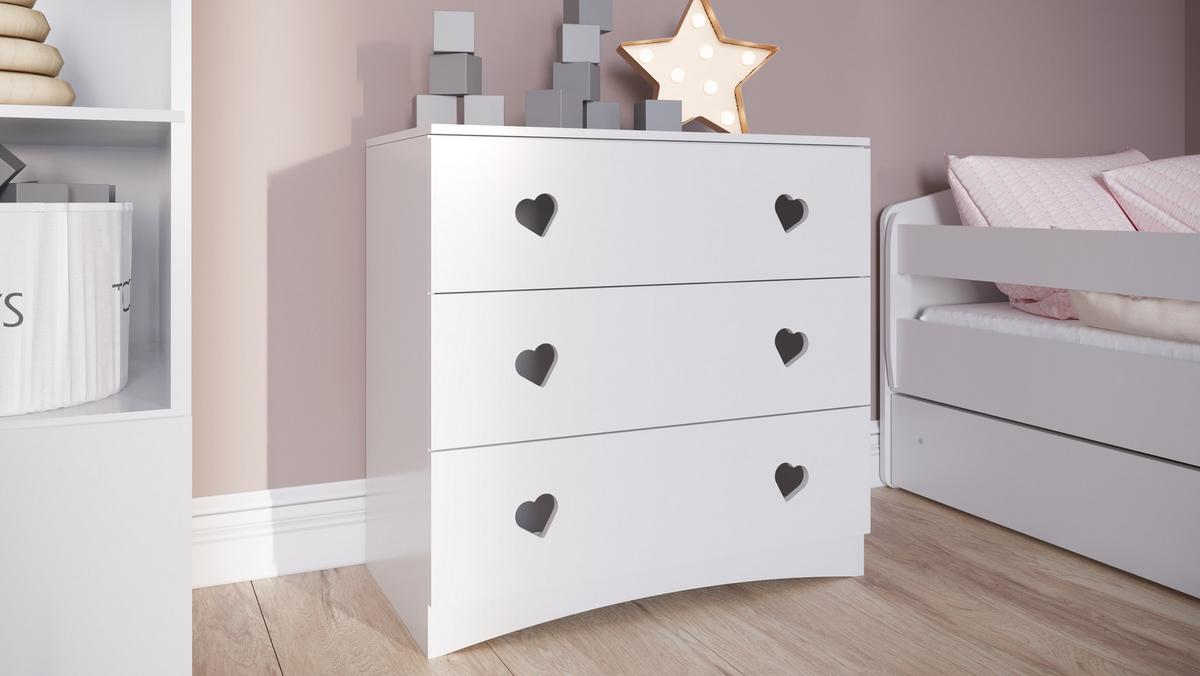 KOMMODE JULIA Weiß Weiß 80/80/41 - Weiß, Holzwerkstoff (80/80/41cm) - RAUMHIRSCH FURNITURE
