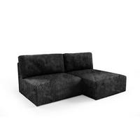 ECKSOFA Angela 3 Sitzplätze Schwarz - Schwarz, Holz (210/149cm) - Petits-meubles