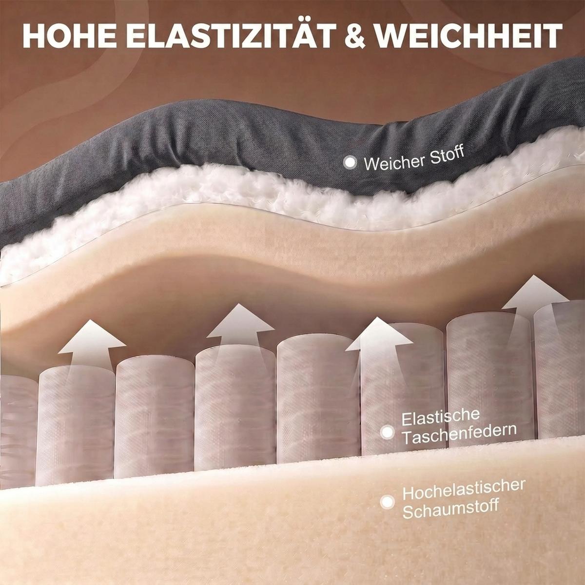 RELAXSESSEL Chenille Dunkelgrau - Dunkelgrau/Schwarz, Holzwerkstoff/Textil (97/104/97cm) - HOMCOM
