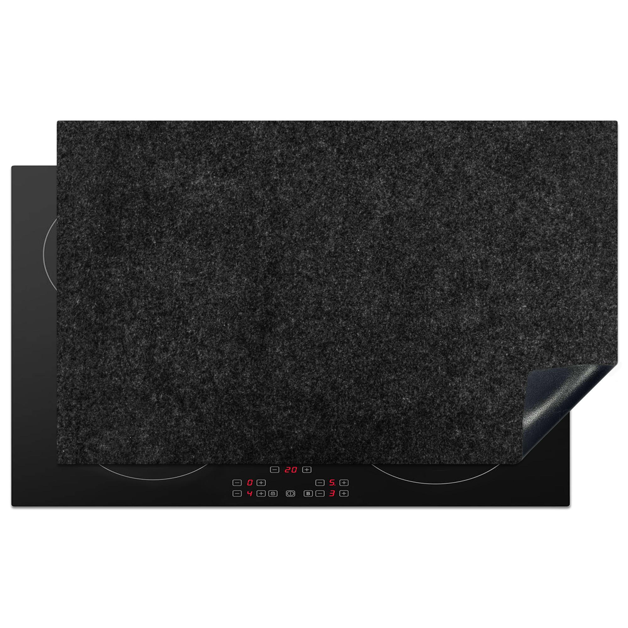 HERDABDECKPLATTE Granit - Schwarz - Granitstruktur - Dunkel Induktionsmatte 83x51 cm - Schwarz, Kunststoff (83/51.5/0.2cm) - MuchoWow
