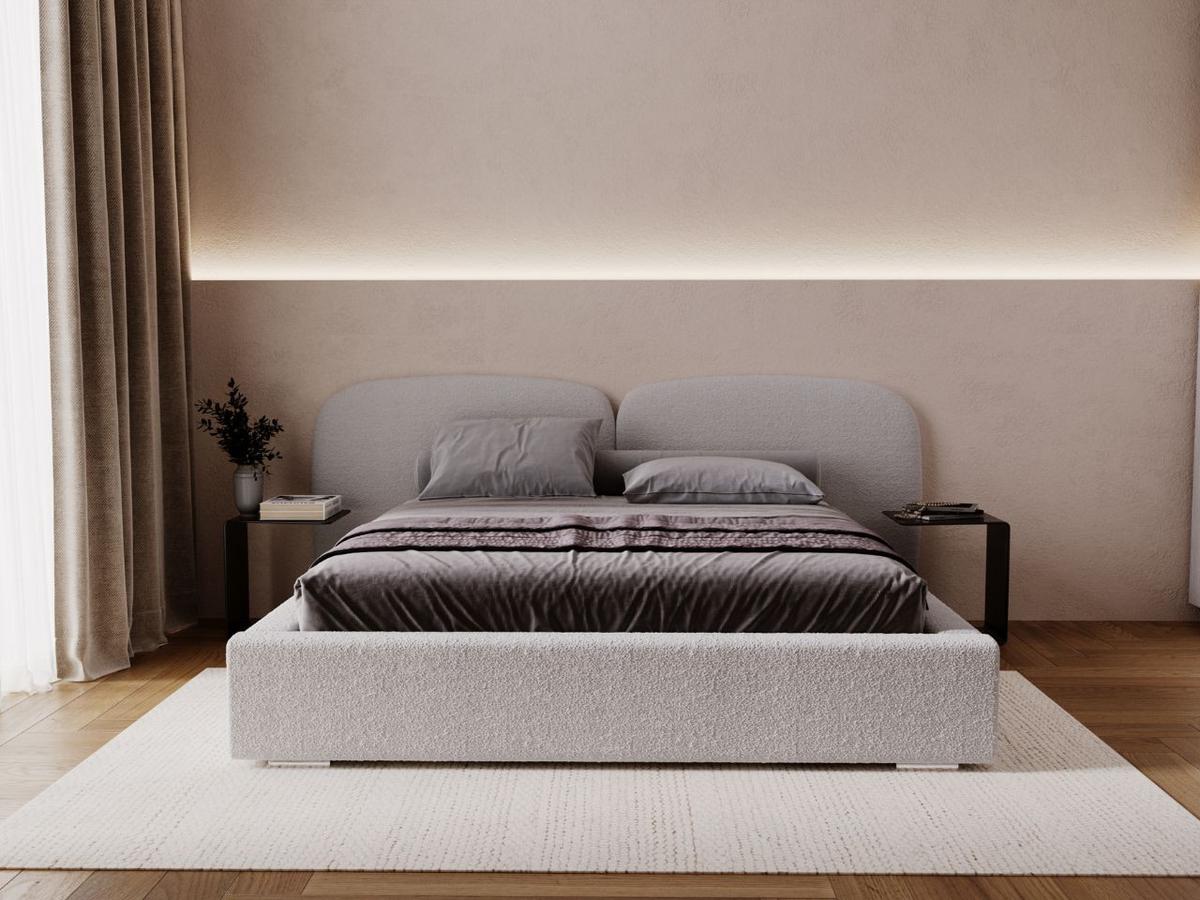 POLSTERBETT Palermo 140x200 Hellgrau - Hellgrau, Textil (140/200cm) - Graingold