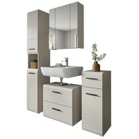 BADMÖBEL-SET Kaschmir 150 cm 4-teilig, Komplettset in modernem Design - Kaschmir/Schwarz, Glas/Holzwerkstoff (150/185/30cm) - Inn.Furn