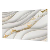 FOTOTAPETE 416x254 cm - Dynamische Muster - Weiß, Textil (416/254cm) - Wallfluent