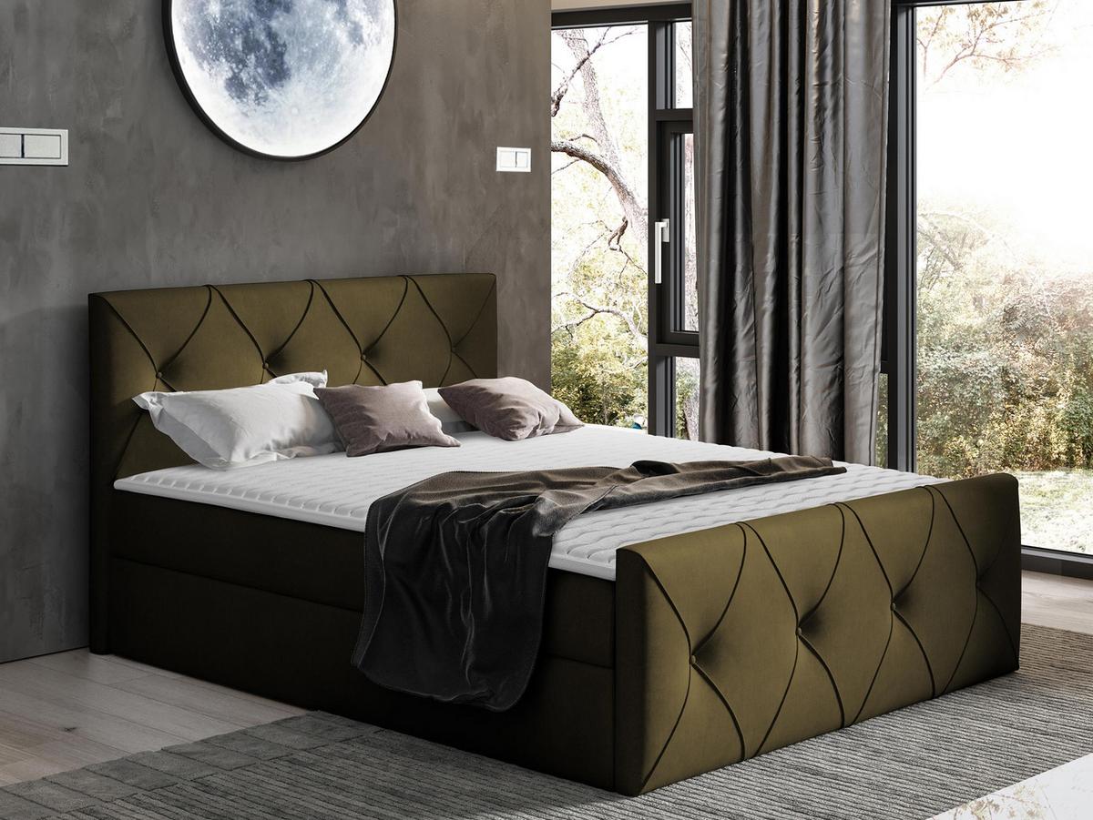 BOXBETT Crystal Lux - H3 - Grün, Holz (160/200cm) - MIRJAN24
