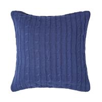 KISSENHÜLLE Zopfmuster 45/45 cm - Dunkelblau, Textil (45/45cm) - Homescapes