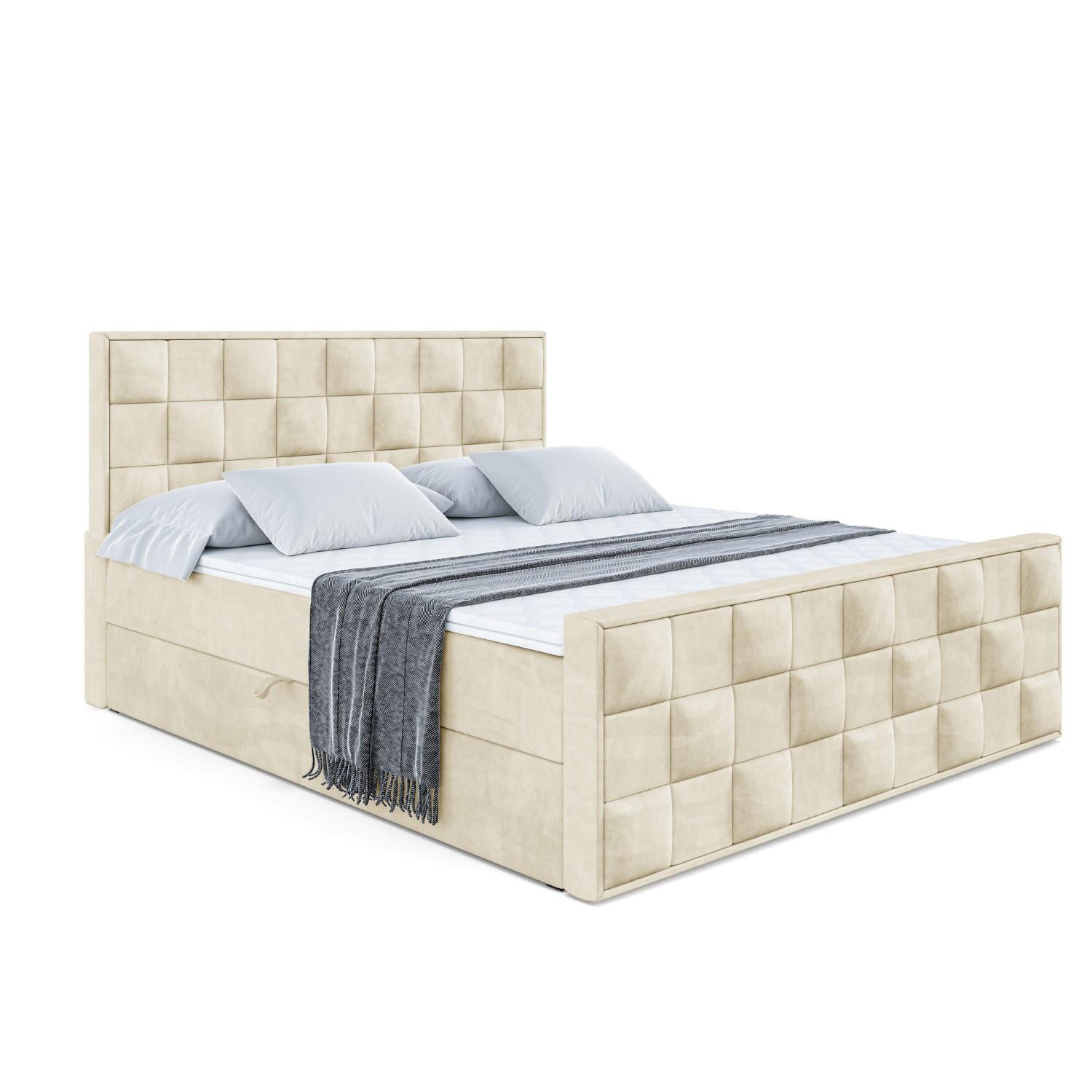 BOXBETT ZAFIRA - 140x200 - H4 - Beige - Beige, Holzwerkstoff (140/200cm) - ALTDECOR