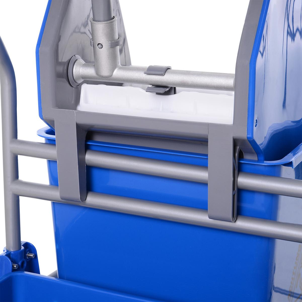 PUTZWAGEN Kunststoff Metall Blau - Blau, Kunststoff/Metall (49.5/95/72cm) - HOMCOM