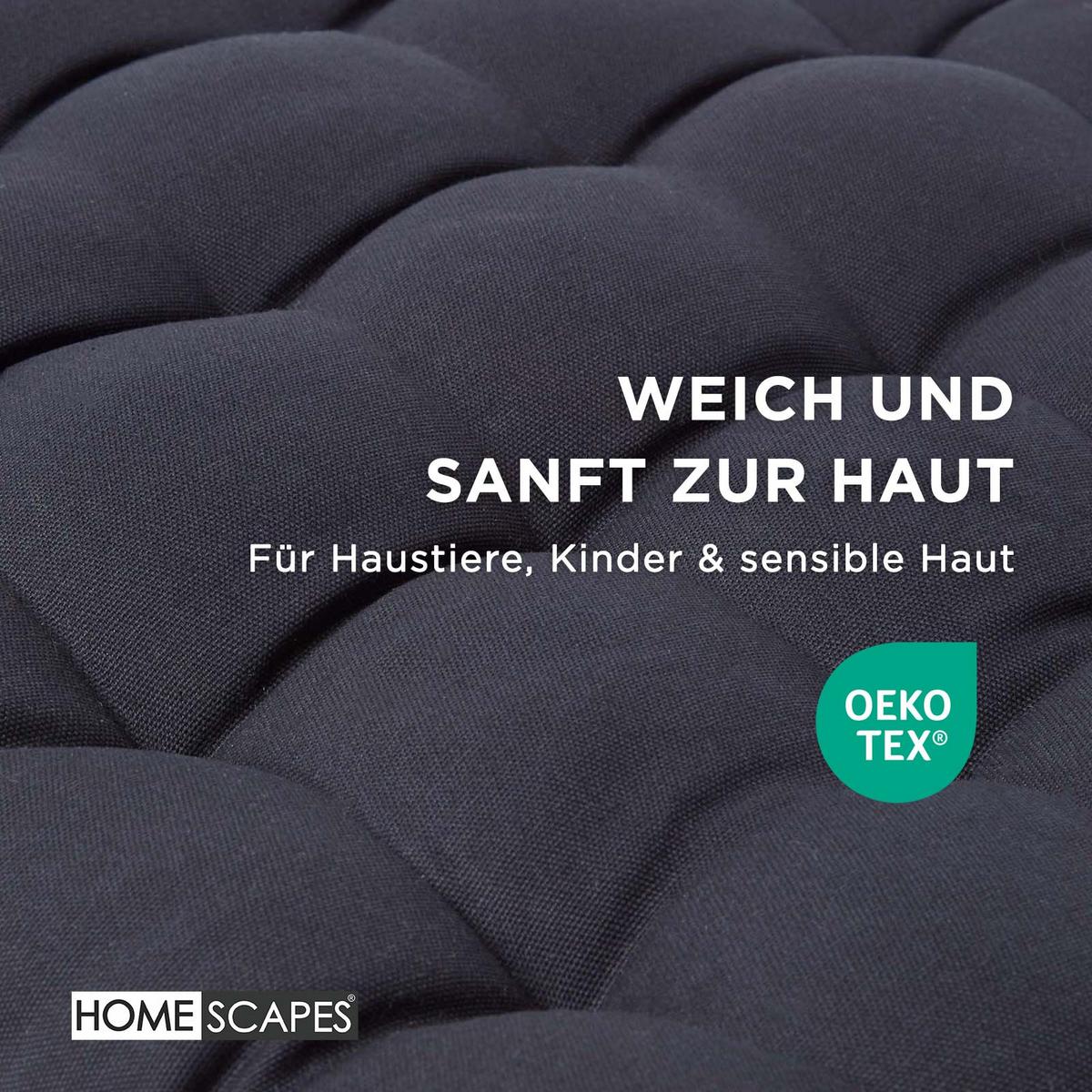 BANKAUFLAGE 3-Sitzer schwarz 143/48/5 cm - Schwarz, Textil (143/48/5cm) - Homescapes