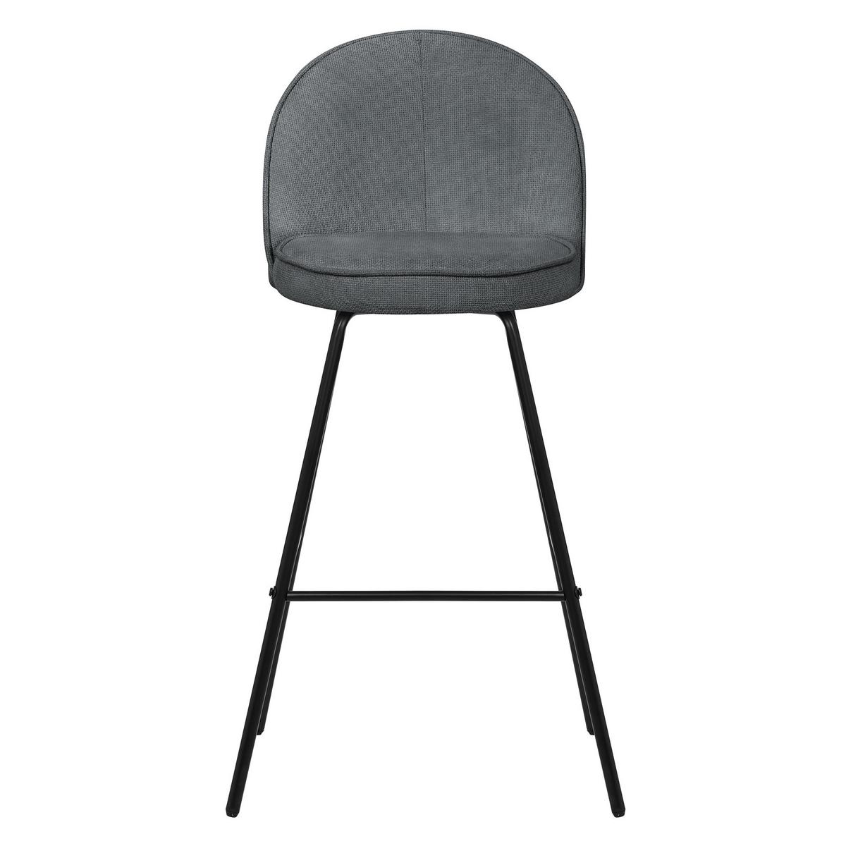 BARHOCKER 4er Set Anthrazit mit Stoffbezug - Anthrazit/Schwarz, Textil/Metall (52/102/50cm) - ML-DESIGN