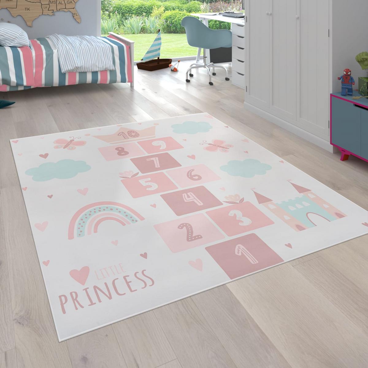 KINDERTEPPICH Waschbar, mit Prinzessinnen-Motiv, Creme, 200 x 200 cm - Creme, Textil (200/200cm) - KADIMA DESIGN