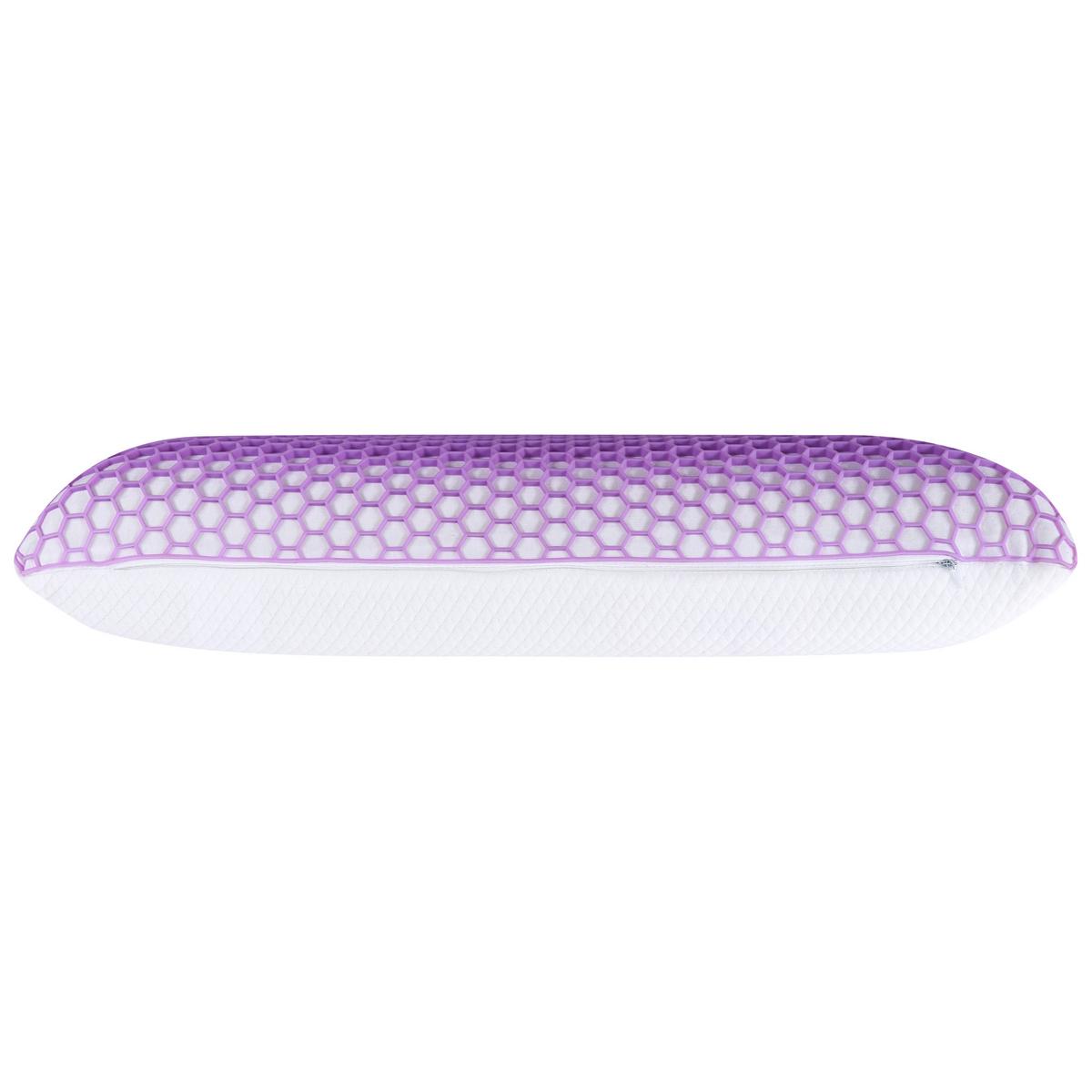 KOPFKISSEN Violett 54/37 cm Athos - Violett/Weiß, Textil (54/37cm) - Beliani
