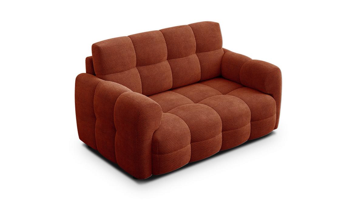 SOFA MELLOW 2-Sitzer, dunkelorange - Dunkelorange/Schwarz, Holz/Textil (153/87/98cm) - Wozimo