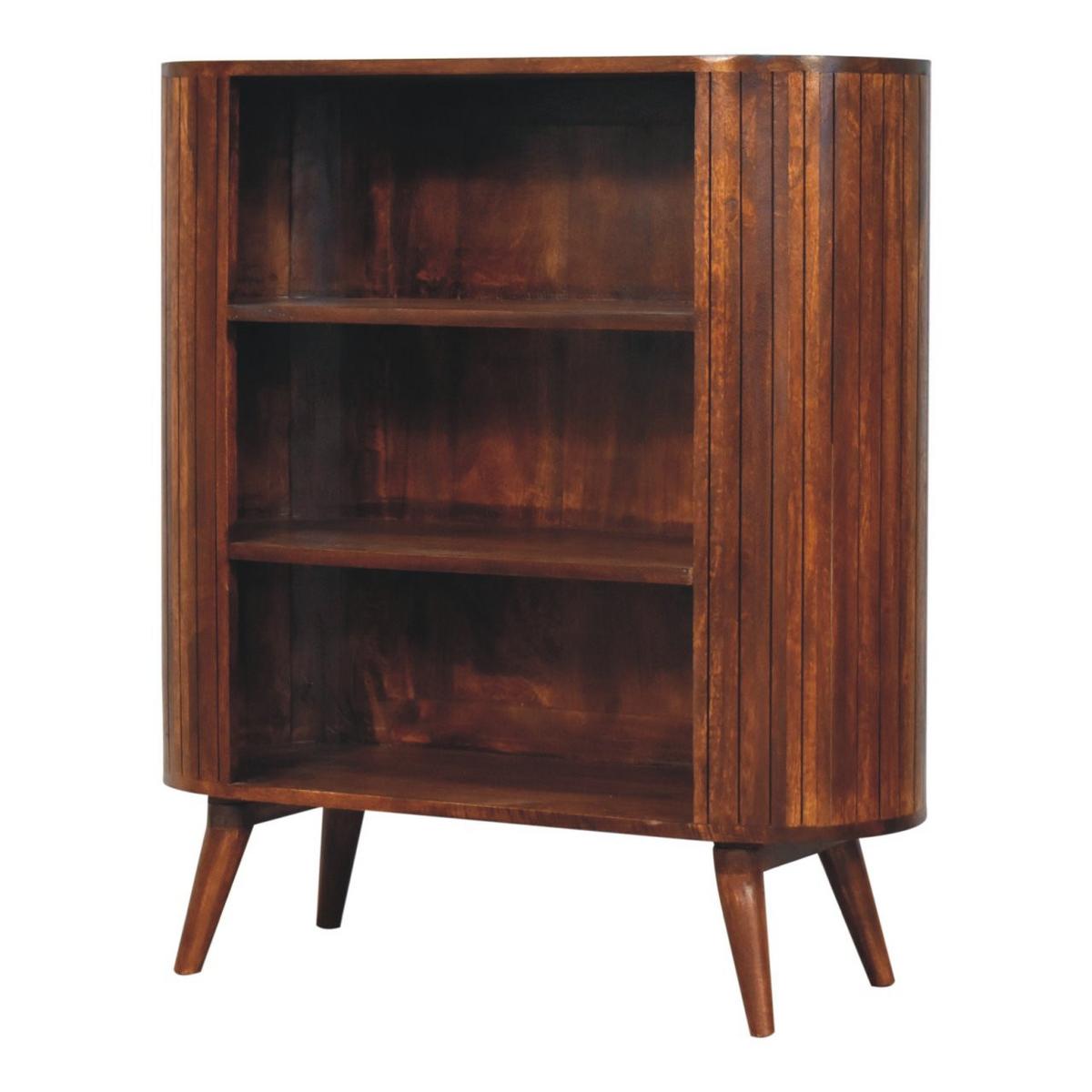 SCHRANK Cortez Kastanie Offen, 3 Offene Regale, Dunkelbraun - Dunkelbraun, Mangoholz/Holz (90/100/35cm) - Artisan Furniture