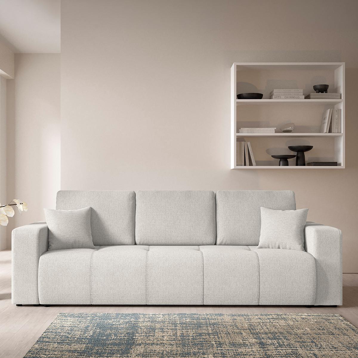 SOFA Vasco 3 Sitzplätze Hellgrau - Grau, Holz (244/86/92cm) - Petits-meubles