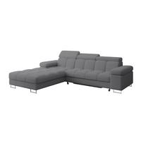 ECKSOFA mit Schlaffunktion Ottomane Links 271x203x79 Grau Bouclé - Chromfarben, Holzwerkstoff/Textil (271/203cm) - ALTDECOR