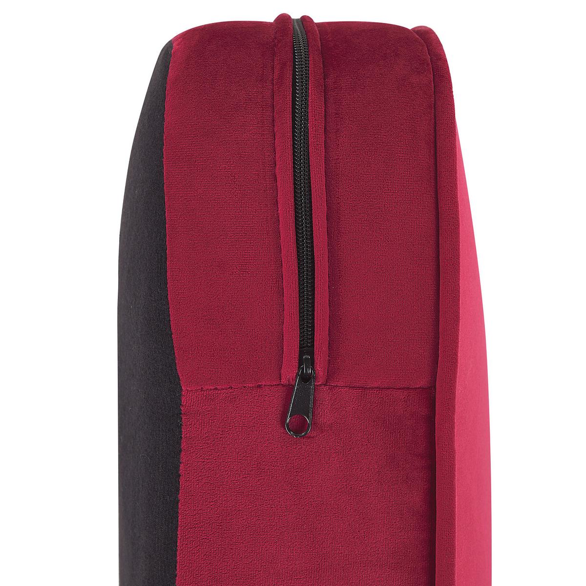 SESSEL Samtstoff dunkelrot Rautenmuster Chesterfield - Rot, Textil (110/70/75cm) - Beliani