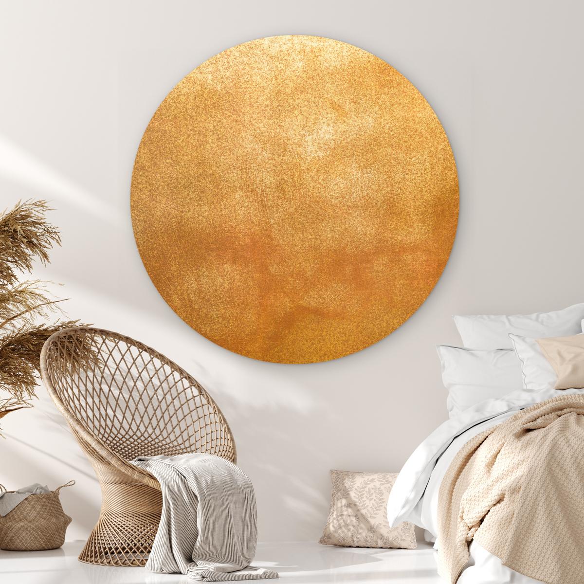 WANDBILD Eisen - Rost - Gold - Metall - Luxus Deko Groß 150x150 cm - Goldfarben, Kunststoff (150/150cm) - MuchoWow