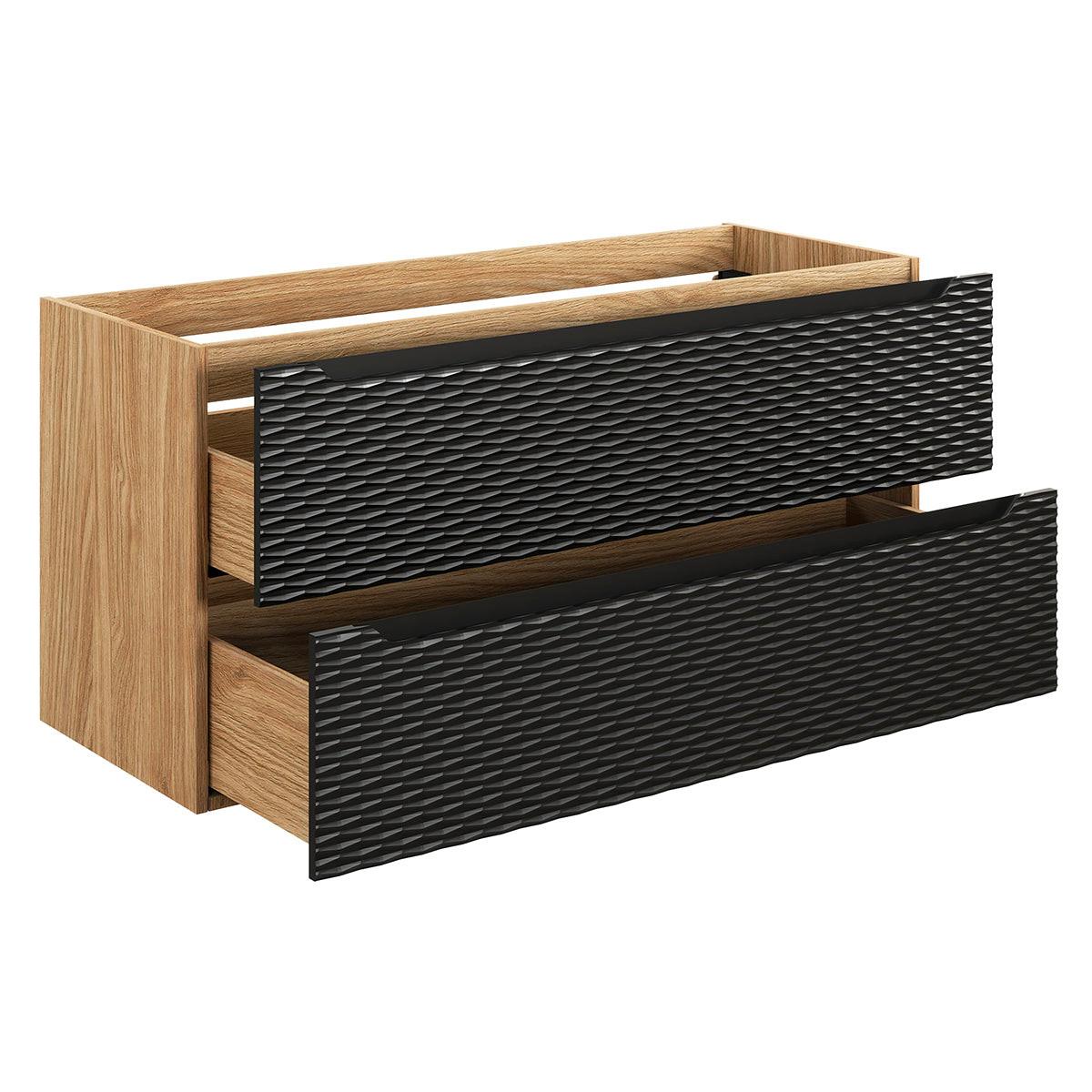 WASCHTISCH 120cm Elora Schwarz und Holz - Schwarz, Holzwerkstoff (120/57/46cm) - Petits-meubles