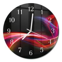 WANDUHR aus Glas Ø30 cm - Abstrakte Linien - Schwarz, Glas (30/30/0.4cm) - TULUP