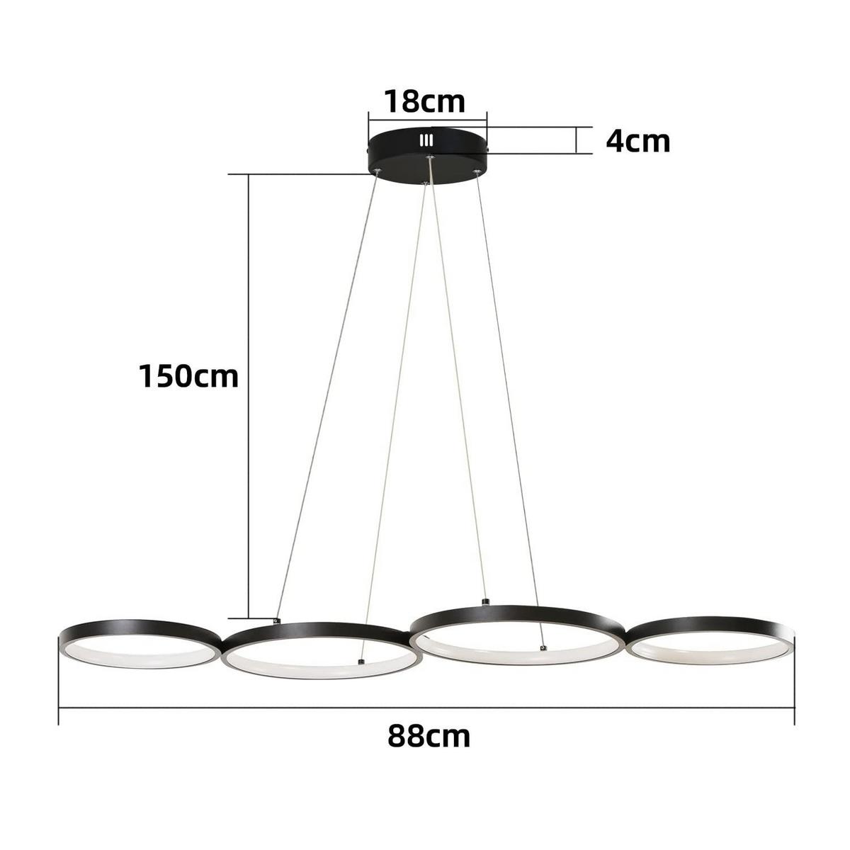 PENDELLEUCHTE Sphäre 88/32/160 cm - Schwarz, Metall (88/32/160cm) - Nettlife