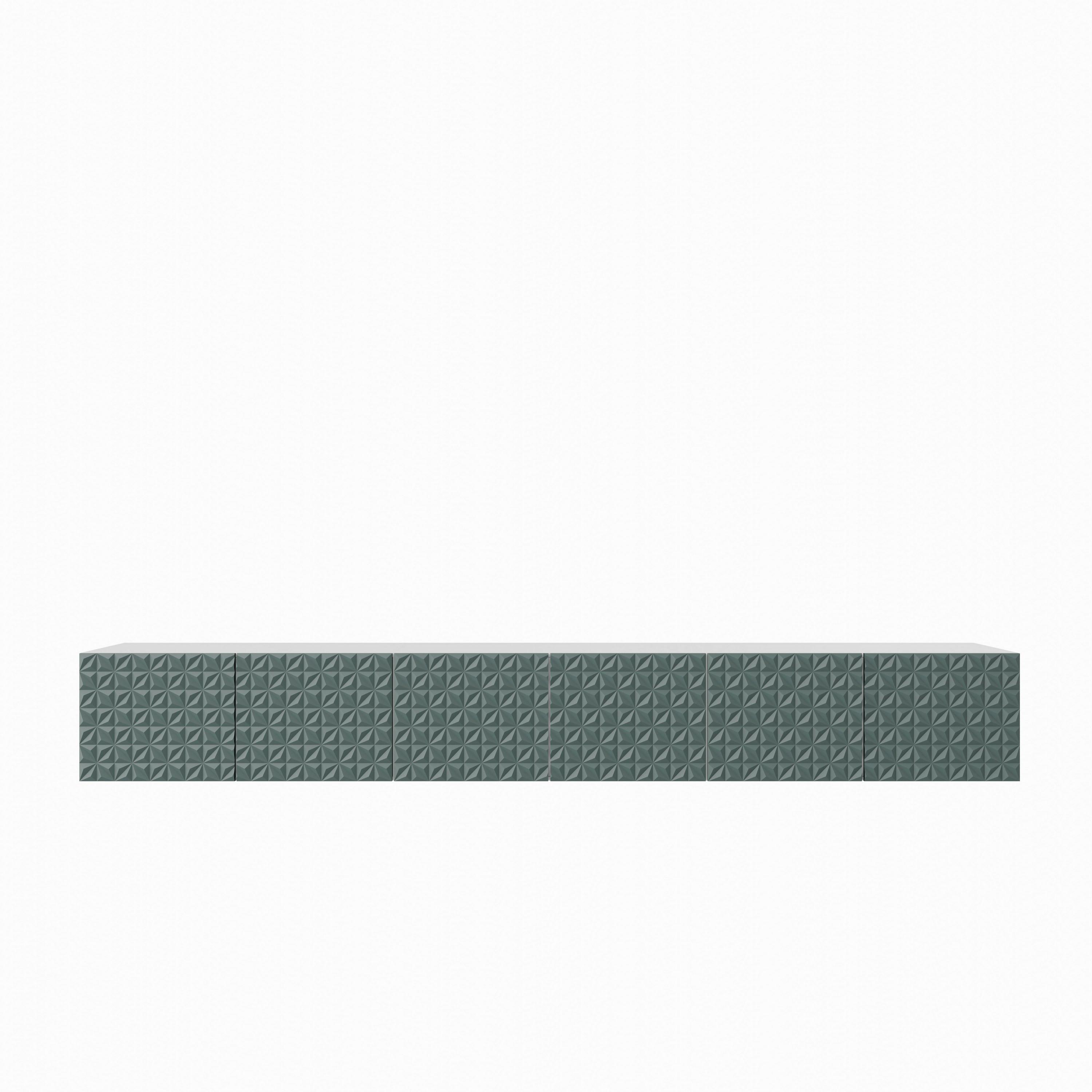 LOWBOARD ROVA 300/41/40 cm, Hängender TV-Schrank Weiß / Grün - Weiß/Grün, Holzwerkstoff (300/41/40cm) - MASSENO