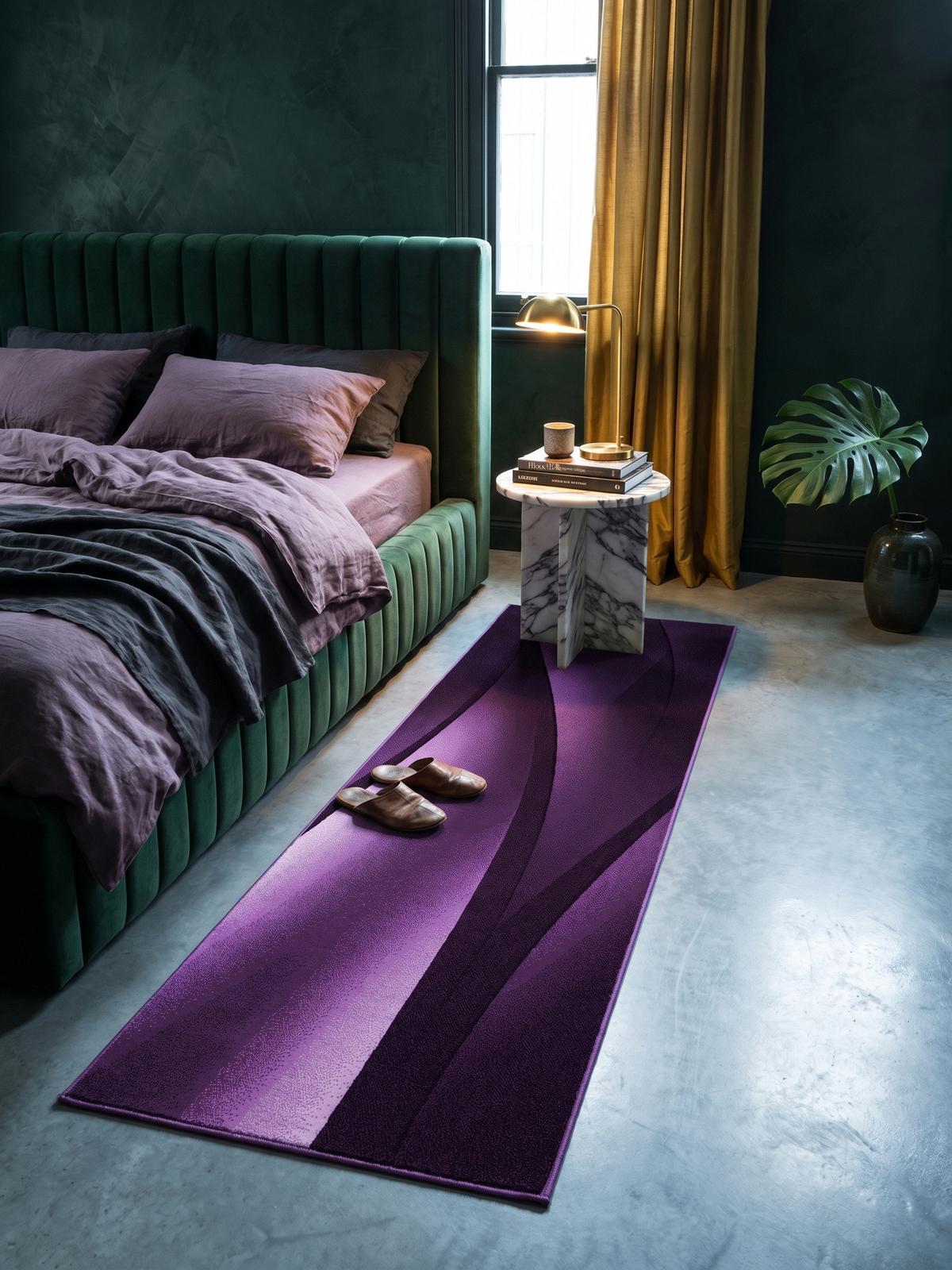 TEPPICH Kurzflor INN in Violett, mit Farbverlauf, 80 x 300 cm - Lila, Textil (80/300cm) - KADIMA DESIGN