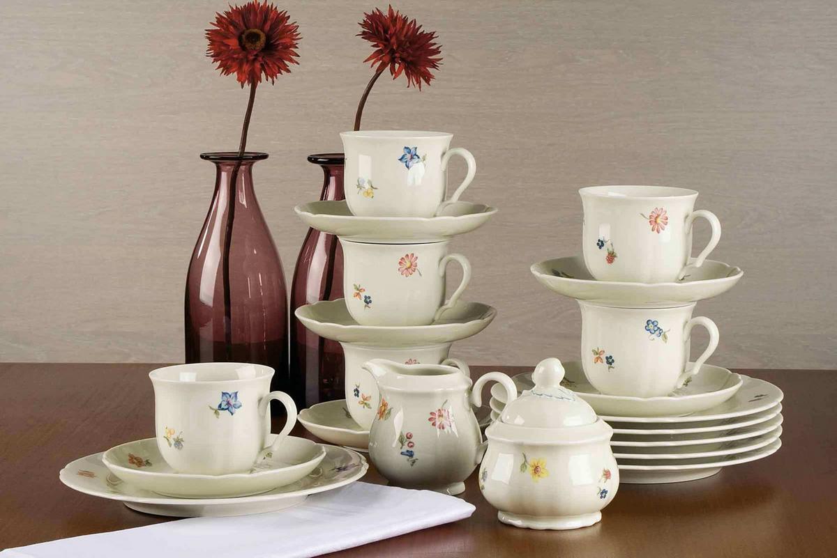 KAFFEESERVICE Marieluise Elfenbein Blütenmeer bunt 20-tlg. - Multicolor, Keramik (20.6/28.4/20.6cm) - Seltmann Weiden