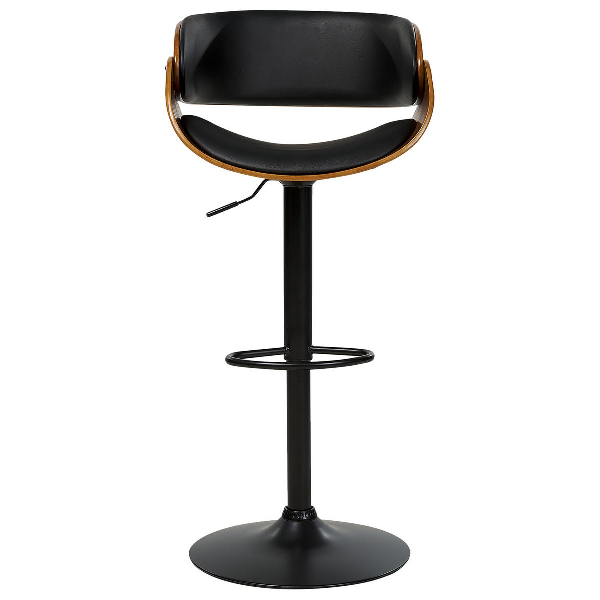 BARSTUHL 2er-Set Kunstleder drehbar SchwarzBaku II - Schwarz, Kunststoff (53/85/45cm) - Beliani