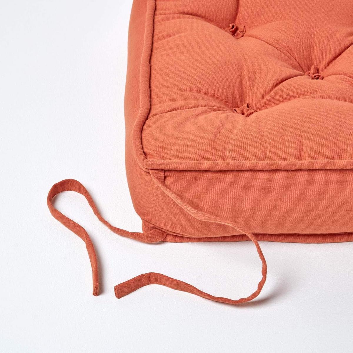 SITZKISSEN terracotta 40/40/10 cm – Stuhlkissen Baumwolle - Orange, Textil (40/40/10cm) - Homescapes