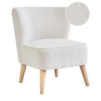 SESSEL Cremeweiß Alven - Weiß/Braun, Textil (65/78/75cm) - Beliani