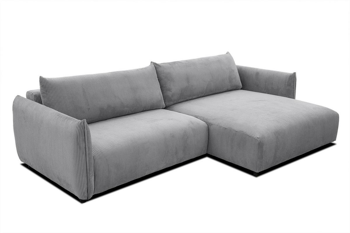 ECKSOFA TAUER 5-Sitzer, hellgrau - Hellgrau/Schwarz, Holzwerkstoff/Kunststoff (292/174cm) - Wozimo