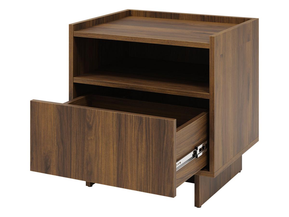 NACHTTISCH Yasumi S50 - Nussbaumfarben/Schwarz, Holzwerkstoff/Kunststoff (50/51/39cm) - MIRJAN24