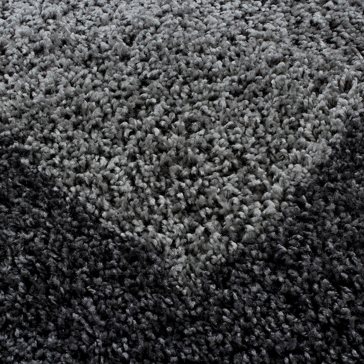 HOCHFLORTEPPICH RHEIN, mit Bordüre, Grau, Ø 200 cm - Grau, Textil (200/200cm) - KADIMA DESIGN