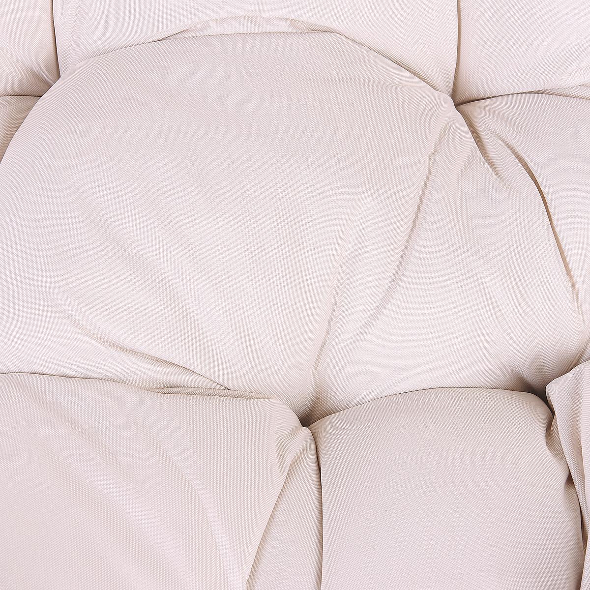 HÄNGESESSEL PE Rattan natürlich/beige mit Sitzkissen Atri II - Beige/Naturfarben, Kunststoff (83/120/80cm) - Beliani