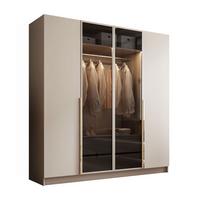 VIERTÜRIGER Schrank ATRIUM II mit Glasfront - Kaschmir, Holzwerkstoff (200/210/57cm) - Lookway