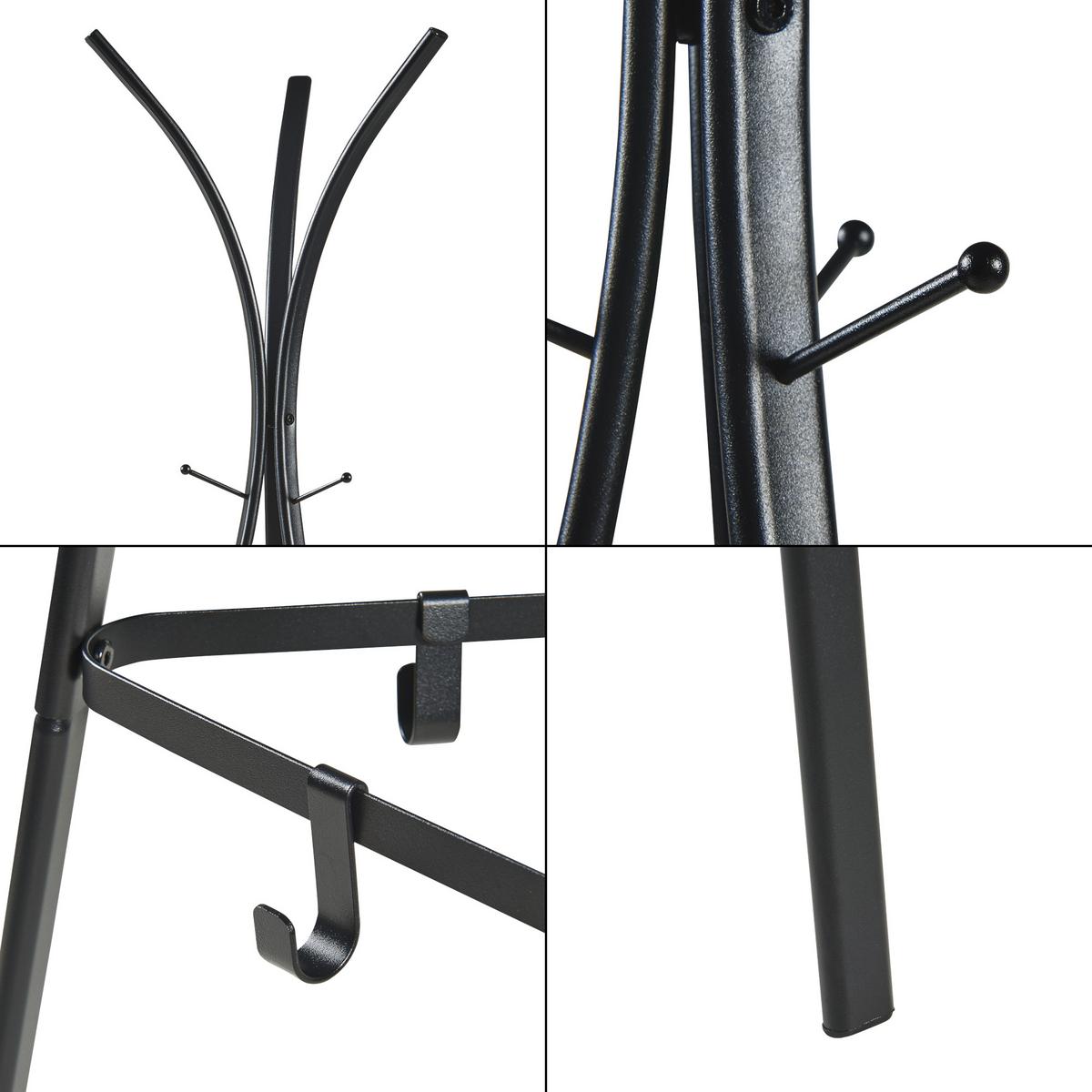GARDEROBENSTÄNDER Vevelstad - Schwarz, Metall (52.5/181/52.5cm) - [en.casa]