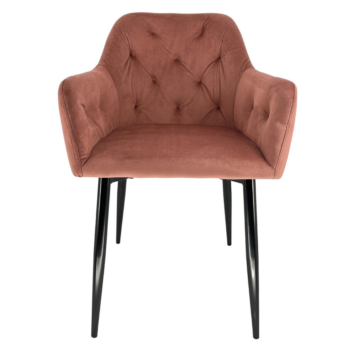 POLSTERSTUHL 2er Set, Metallbeine Rosa 55/81/58,5 - Rosa, Textil (55/81/59cm) - RAUMHIRSCH FURNITURE