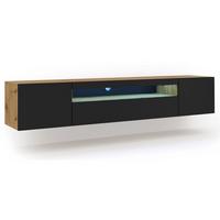 TV-MÖBEL Aurus Holz und Schwarz - Braun, Holzwerkstoff (200/36/37cm) - Petits-meubles