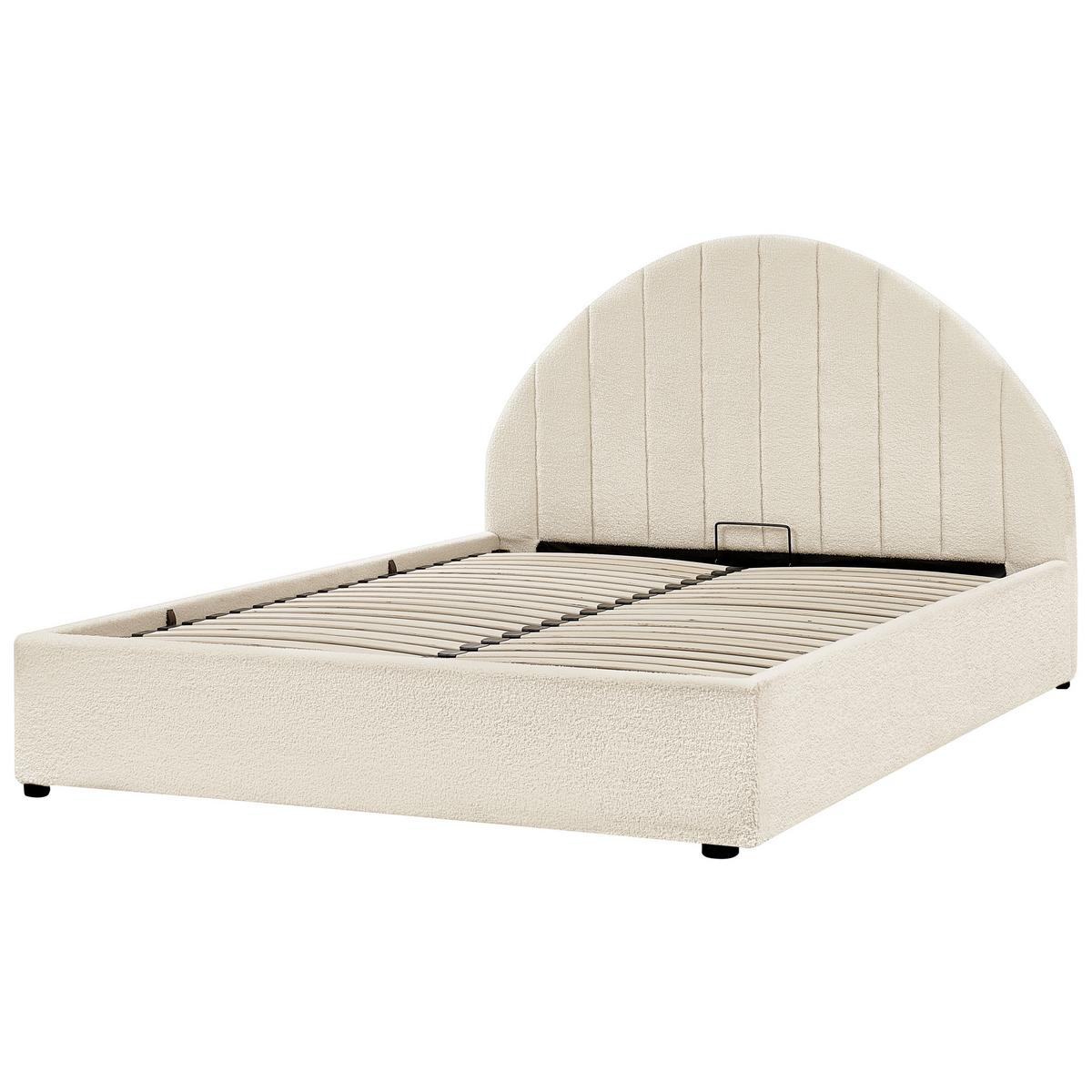 BETT mit Stauraum 140/200 cm Cremeweiß Chadenet - Weiß, Textil (140/200cm) - Beliani