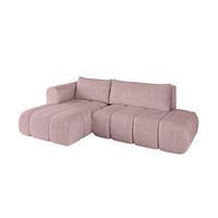 ECKSOFA Ottomane Links CLOUD-L 280x185x90 Rosa Cord - Rosa, Holzwerkstoff/Kunststoff (180/289cm) - ALTDECOR