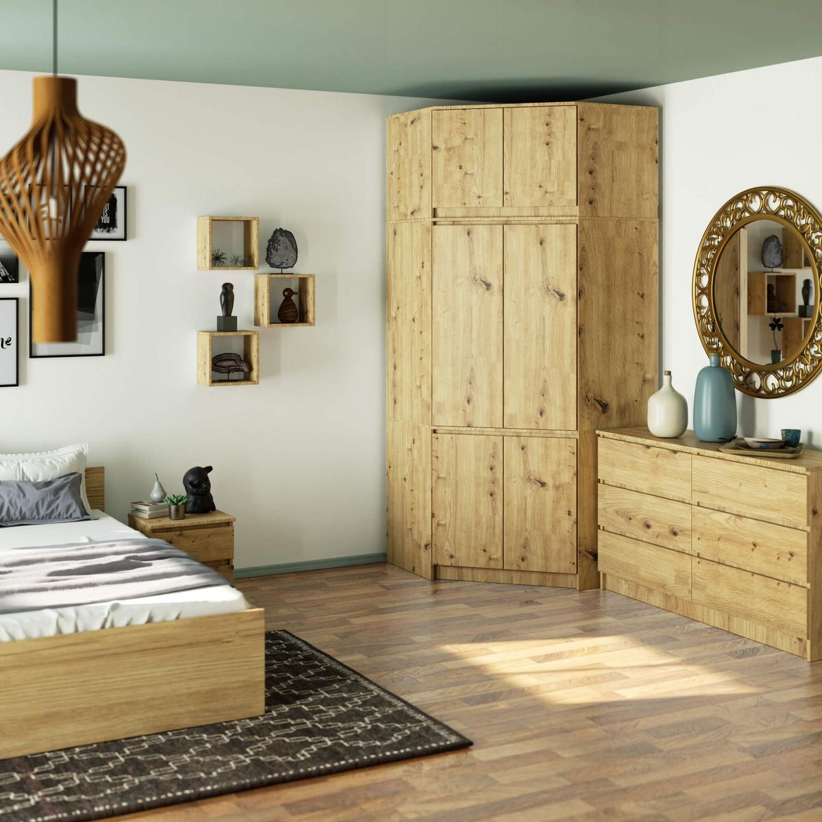 KLEIDERSCHRANK Eiche Artisan 235/100/50 - Eiche Artisan, Holzwerkstoff (100/235/50cm) - RAUMHIRSCH FURNITURE