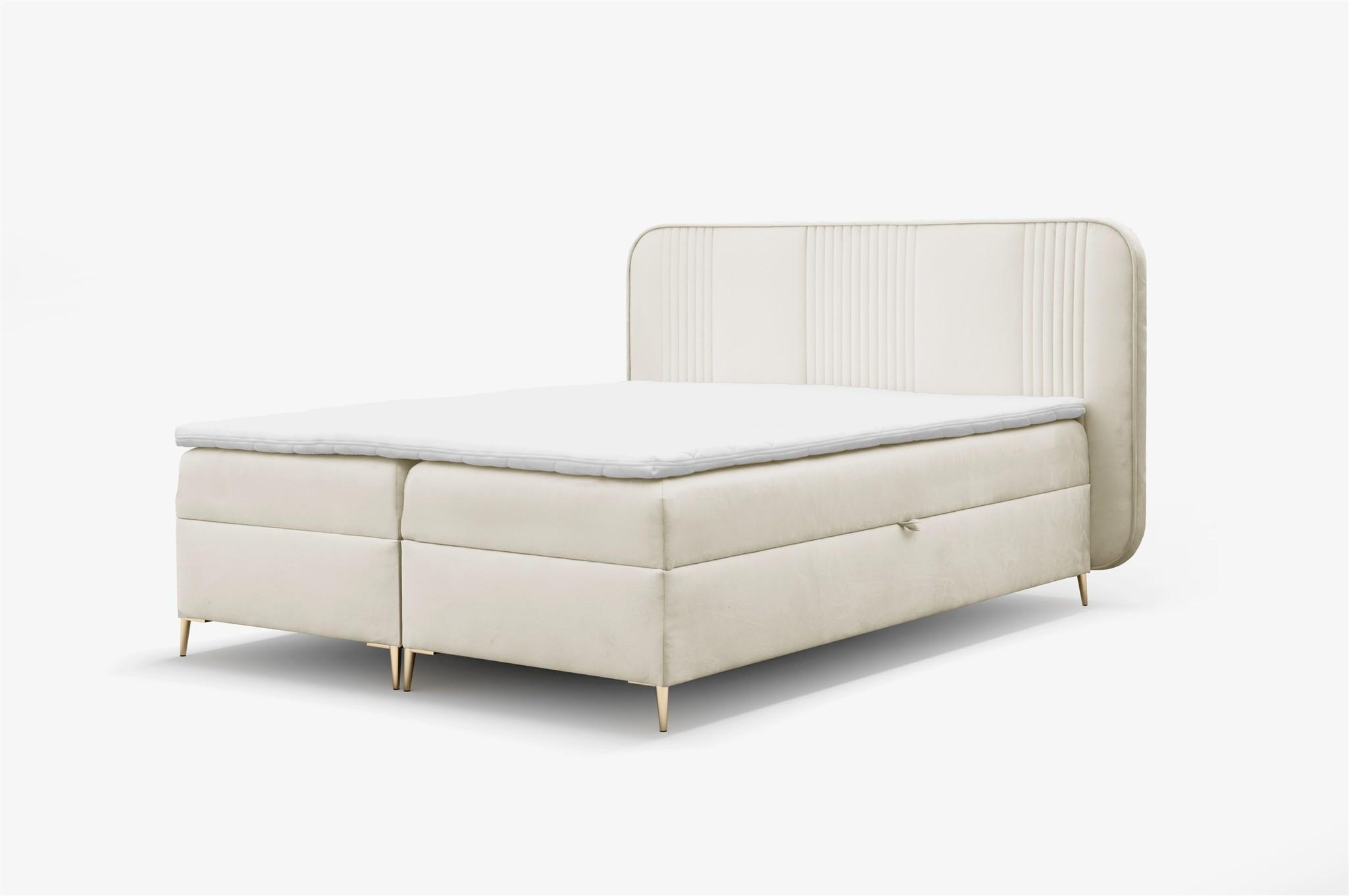 BOXBETT Avery Premium überlänge - Creme, Holzwerkstoff/Textil (160/220cm) - Fun Möbel